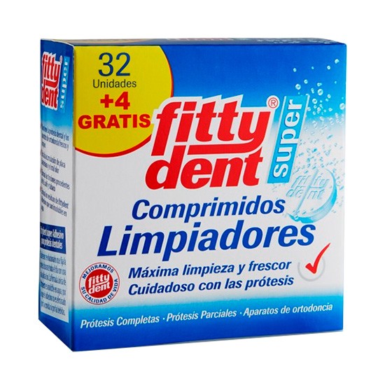 FITTYDENT LIMPIADOR 32 TABLETAS + 4 GRAT